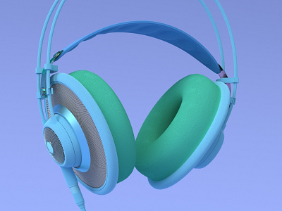 AKG headphones 3d product render visualization