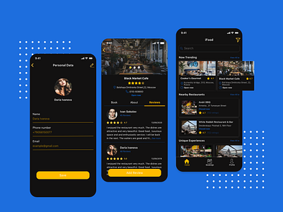 Dark Mode_Booking App booking app cafe ios mobile mobile app restaurants