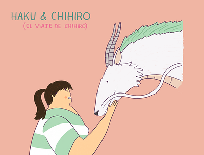 HAKU & CHIHIRO artwork artworks digital digitalart digitalartwork digitalillustration ghibli haku illustration procreate procreateapp studio ghibli