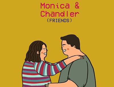 Chandler y Monica art artwork characters design digital digitalartwork digitalillustration friends tv illustration illustrations procreate