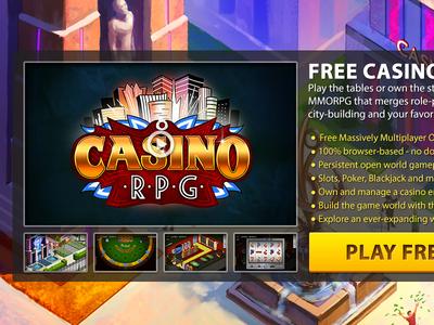 CasinoRPG Website Mockup black casino game glass illustration ui video website yellow