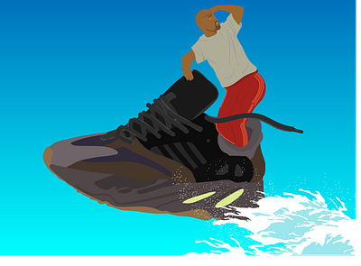 kanye running waves fashion illustrator kanye kanye west music sneaker sneaker illustration sneakerhead sneakers yeezy