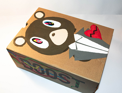 Hand painted Kanye West themed Yeezy box. 808s box heartbreak kanye kanye west kanyewest packaging paint sneakers yeezy