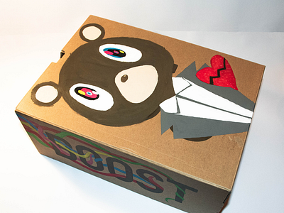 Hand painted Kanye West themed Yeezy box.