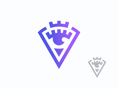 Eye Crown V Logo castle crown diamond eye eyes fort king lens letter luxury queen shield video view