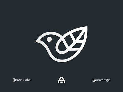 Bird Leaf Logo animal bird bird logo eco ecology fly fresh green leaf monogram monoline natural nature simple