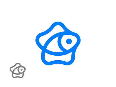 Fish Star Logo animal blue fish fish logo marine ocean sea simple star