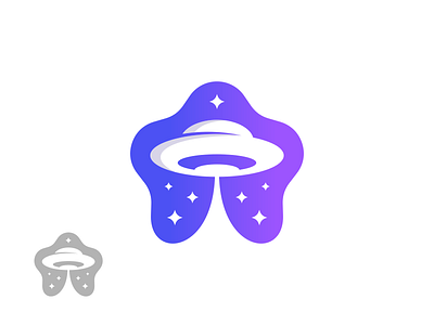 Star UFO Logo alien aliens modern night simple simple logo star stars ufo unknown flying object