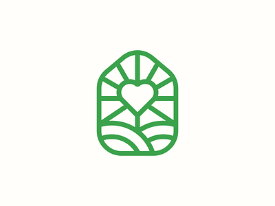 House Farm Heart Logo eco ecology farm farm logo farmer farmers farming garden green greenery heart home house house logo love sun sunshine