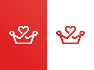 Heart Crown Logo castle crown date dating design fort heart king kingdom line logo logos love queen romance romantic