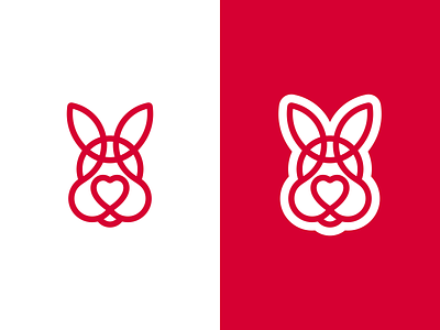 Rabbit Heart Logo animal bunny date dating design heart logo logos love loving pink rabbit red romance romantic