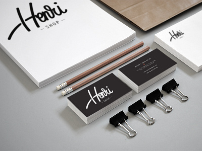 Henri Brand Identity branding card handmade shop typography