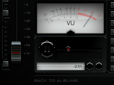 HTML5 Audio Player audio player chrome fader leather vu meter