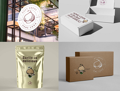 GarlicMan branding character design drawing food logo