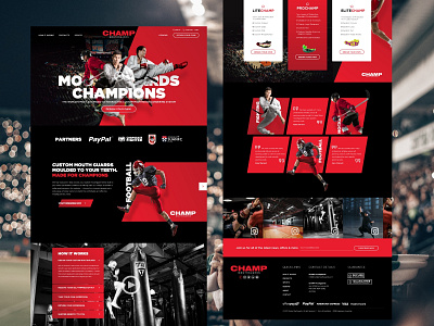 CUSTOM MOUTH GUARDS WEBSITE black branding martial arts red sport ui ux web design website