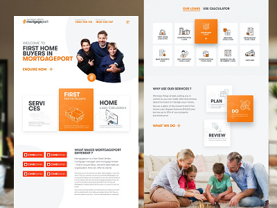 Australian Mortgage Company financing homepage house mortgage orange ui ux web design website white