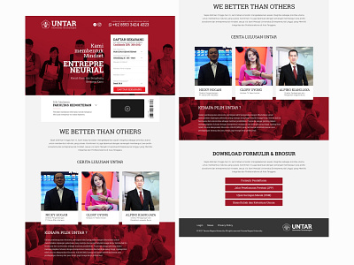 High Conversion Landing page - UNTAR branding campus college landing page leads red ui university user experience user interface ux web design website