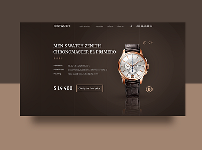 Luxury watch card concept design figma illustration minimal ui ux vector