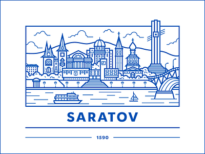 Saratov flat illustration saratov vector voxweb