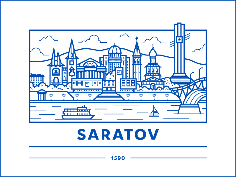 Saratov voxweb vector saratov illustration flat
