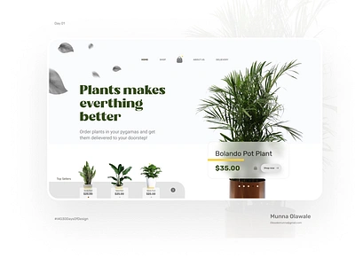 Plant shop landing page UI landing page plant plant shop ui