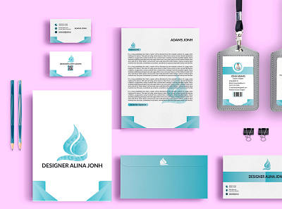 Stationery 4 branding colors corporate design design good illustration simple style stylish typography