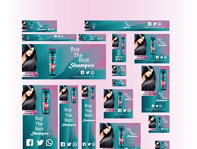 Web banner Add Shampoo branding colors corporate design design good simple smart style typography vector