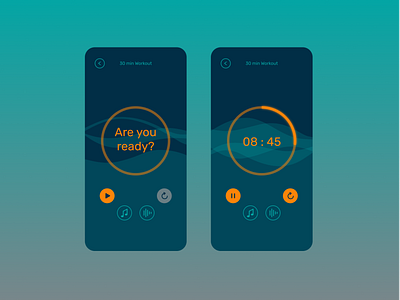 Countdown Timer android app dailyui dailyuichallenge fitness app