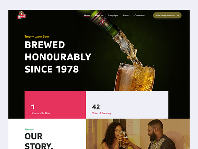 Trophy Lager Beer Homepage Design