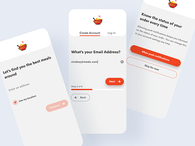 Onboarding Screens - Food Delivery App delivery design food food delivery mobile mobile app ui ux