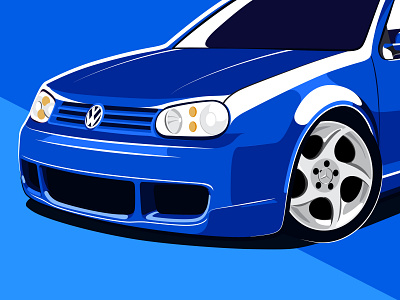 MKIV R32 automotive automotive design european illustration illustrator import mercedes monotone vector vectorart volkswagen vw wheels