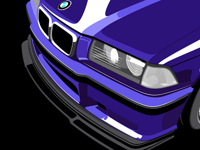 Daytona Violet E36 M3 automotive automotive design bmw e36 european illustration illustrator import monotone vector vectorart