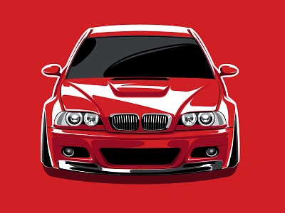 E46 M3 on Blipshift automotive automotive design blipshift bmw cars e46 european illustration illustrator import monotone vector vectorart