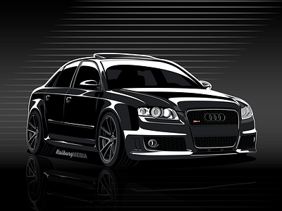 Audi B7 RS4 audi automotive automotive design cars european illustration illustrator import monotone vag vector vectorart