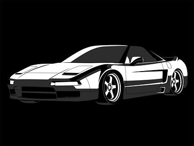 NSX acura automotive automotive design cars drift honda illustration illustrator import integra japanese jdm monotone nsx vector vectorart wheels