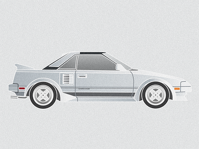 AW11 MR2 automotive automotive design aw11 cars drift illustration illustrator import japanese jdm monotone mr2 supercharged toyota vector vectorart