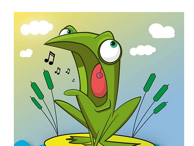 cartooncharacter (singing Frog) cartoonart characterdesign illustration vector