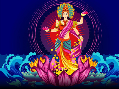 Goddess Laxmi Art Design adobexd characterdesign photoshop art