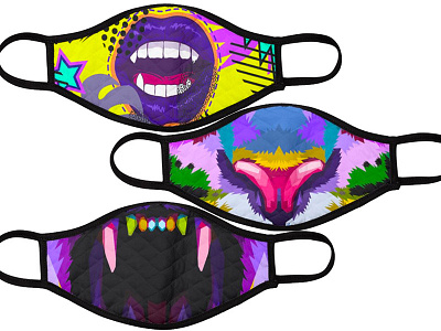 My mask designs uploaded to bagsoflove.com.