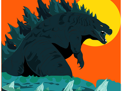 Godzilla godzilla illustration illustrator vector art vector illustration