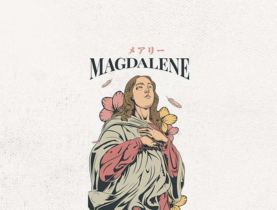 Magdalene art artwork christian classic drawing illustration illustrator t shirt unique vector