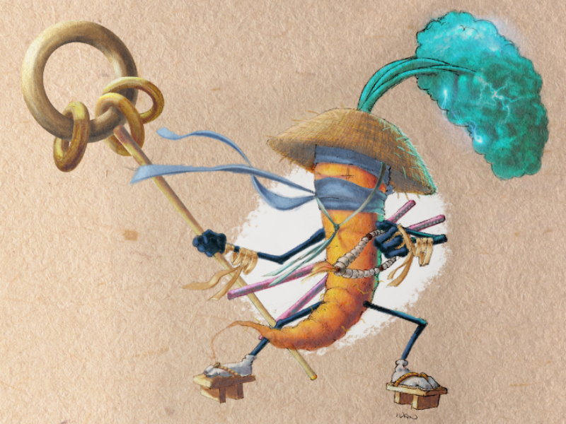 Ninja Carrot character characterdesign digital painting video game fantasy illustration carrot ninja