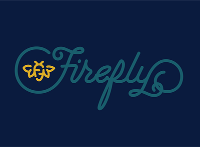 Firefly Script logo branding design lettering logo vector yellow