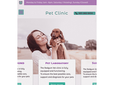 Pet Clinic Mobile design pet pet clinic vet veterinarian veterinary veterinary clinic web website design