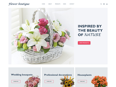 Flower boutique website design bouquet boutique design flower flower shop shop shopping web website design