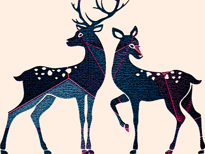 Love deer deer designer poster art