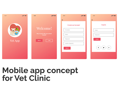 Mobile app concept mobile mobile app mobile app design pet pet clinic vet veterinarian veterinary clinic