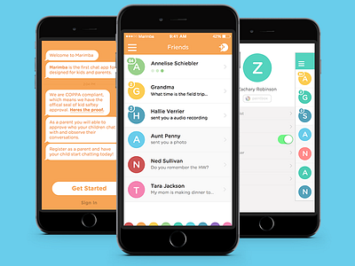 Chat App for Kids app chat design flat ios8 iphone kids mobile modern the cream creative ui ux