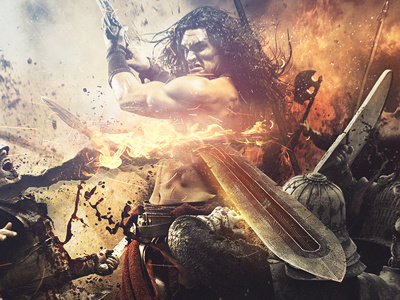 Conan the Barbarian - Animated Transition Frame 3d barbarian conan flames motion sword the