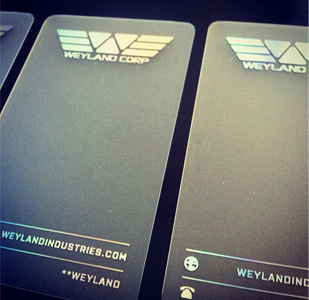 Weyland Industries WonderCon cards business cards foil prometheus weyland weyland industries